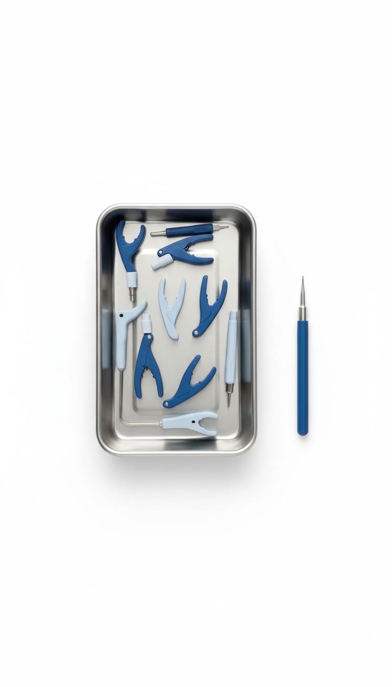 Sterile Silver Instrument Tray and Tools Set